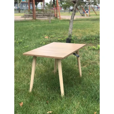 E-Koc Wood Design Minika Portatif Kamp Masası Balkon Bahçe Masası Piknik Masası Sehpası