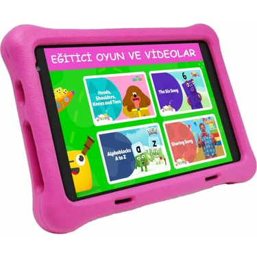 Npo 8" IPS Ekran 4gb 64GB Android 13.0 A133P 1.8ghz Antişok Çocuk Tableti, Kids Tablet Pembe