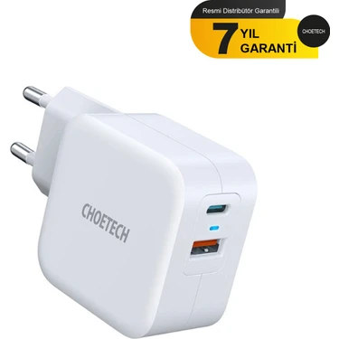 Choetech PD 20W USB-C + USB 18W Hızlı Güç Adaptörü - Apple iPhone Hızlı Şarj Uyumlu - PD5002 -