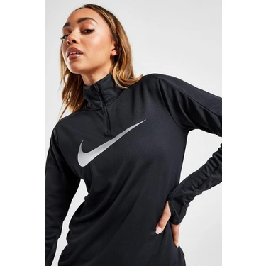 Nike Dri Fit Swoosh 1 4 Zip Sweat Black Yar m Fermuarl Ko u Fiyat