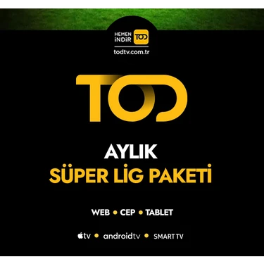 TOD 1 Aylık Süper Lig Paketi - (Web + Cep + Tablet + Smart