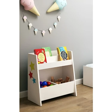 Gke Home Çok Amaçlı Kitaplık Beyaz 60 cm Genişlik 60 cm Yükseklik 30 cm Suntalam ile Modern