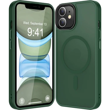 M.tk moveteck Apple iPhone 11 Uyumlu Kılıf (12 Görünümlü) Mat Magsafe Wireless Şarj Özellikli Darbe