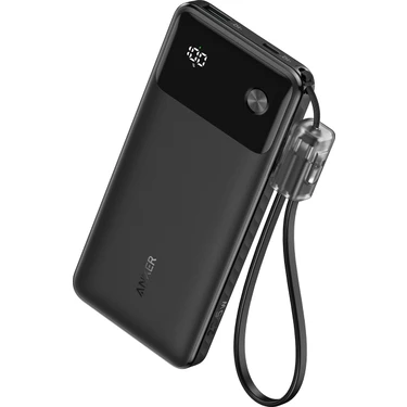 Anker Powercore 10000 mAh - 10K Taşınabilir Hızlı Şarj Cihazı - USB C Kablolu - 22,5W - Siyah -