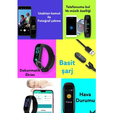 Qasul M4 Akıllı Bileklik Renkli Ekran Ios ve Android Uymulu Fiyatı - Main Image
