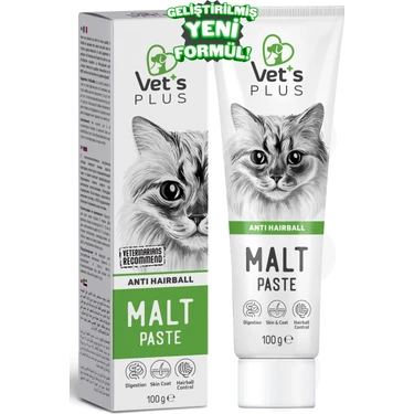 Vet's Plus Anti-Hairball Malt Macun 100gr (Tüy Yumağı