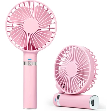 ZHKJ Shop S2 Taşınabilir Katlanabilir El Tipi Elektrikli Fan Pembe (Yurt