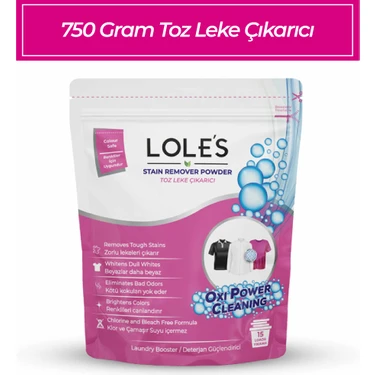 Lole's Toz Leke Çıkarıcı, Çamaşırlar Için, 750g, Bebek Için Güvenli, Klor Ve Çamaşır Suyu