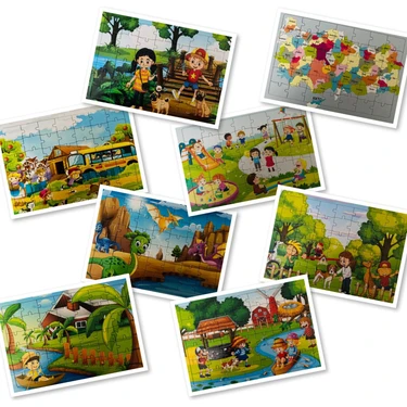 42'şer Parça 23 x 33 cm +5 Yaş Çocuk Puzzle Seti (8