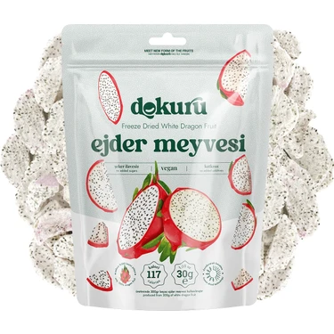 Dokuru Ejder Meyvesi Kuru Meyve Cipsi - Dondurularak Kurutulmuş Freeze Dried Çıtır Beyaz