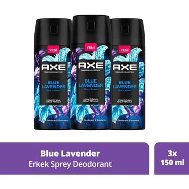 Axe Premium Collection Erkek Sprey Deodorant Blue Lavender 72 Saat Ferahlık 150 Ml