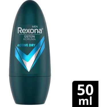 Rexona Üstün Koruma Erkek Roll On Deodorant Active Dry 72 Saat Kesintisiz Koruma 50