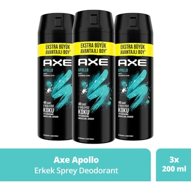 Axe Erkek Sprey Deodorant Apollo 48 Saat Etkileyici Koku 200 Ml