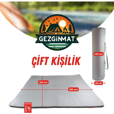 Xpermate Gezginmat Kamp Yatağı Çift Kişilik Taşıma Çantalı Kamp Minderi Çadır Matı Su Itici Kumaş