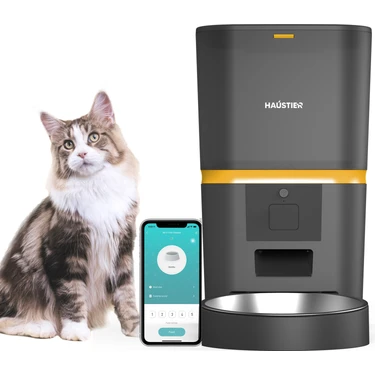 Haustier QQ003 Akıllı Kedi/köpek Otomatik Mama Kabı, App-Wifi ile Uzaktan Kontrol, Öğün