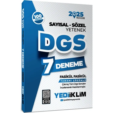 Yediiklim Yayınları 2025 DGS Sayısal Sözel Yetenek Fasikül Fasikül Tamamı Çözümlü 7