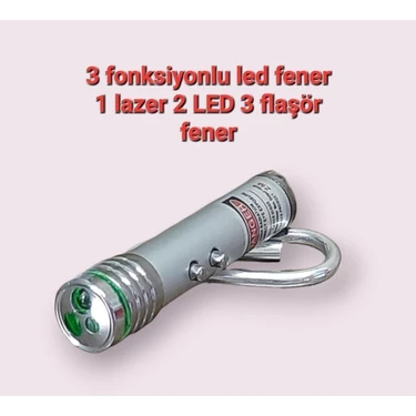 Lesram Lazer 3 Fonksiyonlu Kırmızı Beyaz Işıklı LED Kedi Köpek Oyuncak Anahtarlık