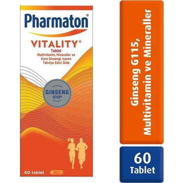 Pharmaton Vitality 60 Tablet - Ginseng G115, Multivitamin ve