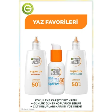 Garnier Ambre Solaire Koyu Leke Karşıtı Uv Fluid + Günlük Güneş Koruyucu Uv + Niasinamid Güneş