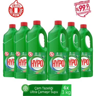 Hyper Hypo Ultra Kıvamlı Çamaşır Suyu Çam 3 kg x 6