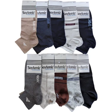 Soytemiz Erkek Patik Çorap Desenli Karma Cotton 8'li Çok Renkli Yumuşak ve Esnek