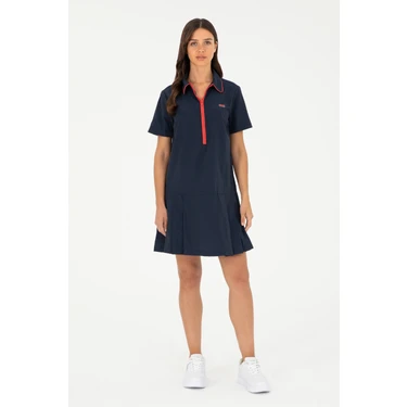 U.S. Polo Assn. Kadın Lacivert Elbise (Dokuma)