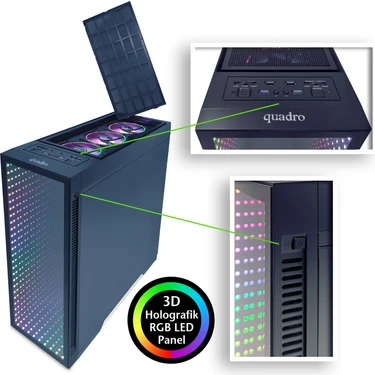 Quadro Titan Power I51755 I5 11400F 16GB 1tb Nvme SSD 12GB RTX3060 VGA Freedos OYUN