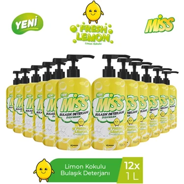 Miss Bulaşık Deterjanı Limon 1 L x 12