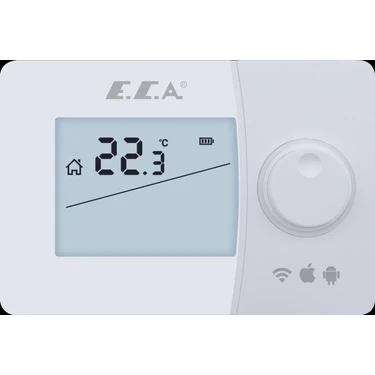 E.C.A Poly Smart Kablosuz Akıllı Oda Termostatı 7006903011 Beyaz Renk Mekanik Kontrol