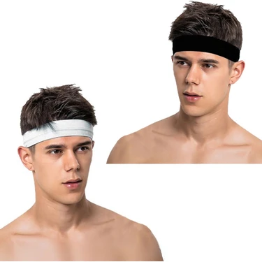 Salvia Dione 2li Erkek Spor Saç Bandı Sporcu Kafabandı Headband Tenis Ter Bantı Fitness Saç