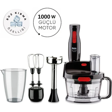 Fakir Blender, Buz Kırma, Çırpma, Dilimleme, Doğrama, Rendeleme,turbolu 2 Kademeli Premium Mutfak