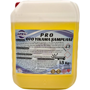 Apex Araç Köpük Şampuanı 5 Kg, Oto Yıkama Şampuanı 1/60 Konsantre Şampuan Ile Araç Yıkama Sünger