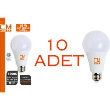 CMSOLAR 15W E27 DUY 6500K BEYAZ IŞIK LED EV AMPULÜ 10'LU