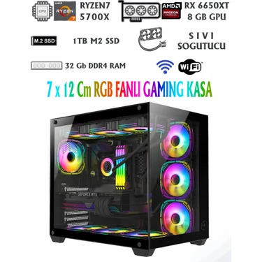 Ramtech Aquarium Ryzen 7 5700X / 32GB Ram / 1tb M2 / RX6650XT 8gb Ekran Kartı Oyuncu