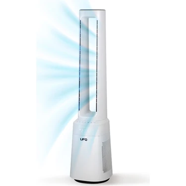 UFO Kule Tipi Kanatsız Vantilatör ve HEPA H13 Filtreli Hava Temizleyici, 36W, 10 Hız Kademesi,