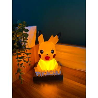 Meg Art 3D Pikachu Gece Lambası Çocuk Odası Gece Lambası Masaüstü