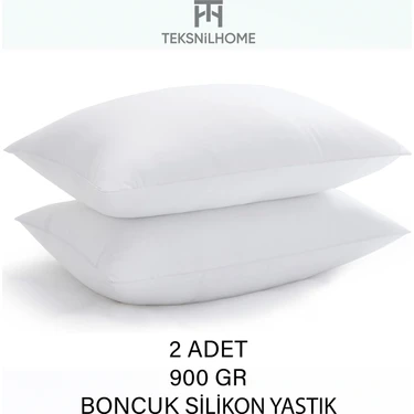 TeksNil Home | 2 ADET BONCUK SİLİKON YASTIK | 900 GRAM | ANTİALERJİK | 50X70 CM | PREMIUM