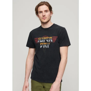 Superdry Bisiklet Yaka Baskılı Siyah Erkek T-Shirt Fiyatı