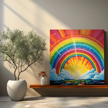 Painted Anarchy Işıltılı Gökkuşağı Duvar Sanatı - Gökkuşağı, Fiyatı