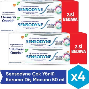 Sensodyne Çok Yönlü Koruma Diş Macunu 50 ml x 4