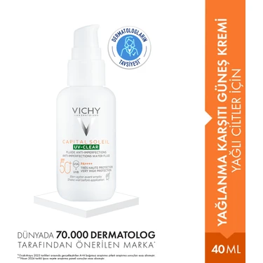 Vichy Capital Soleil UV- Clear Yağlanma Karşıtı Güneş Kremi- Yağlı Ciltler İçin 40