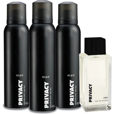 Privacy Edt Erkek Parfümü 100 ml + 3'lü Deodorant 150 ml