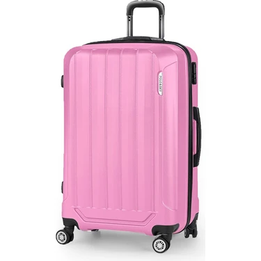 Polo&Sky Spring Model Pembe Renk Büyük Boy Valiz