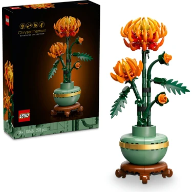 LEGO® Botanicals Krizantem 10368 – Yetişkinler için Pastel Yeşil Saksı İçeren Dekoratif Çiçek