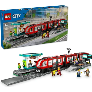 LEGO® City Şehir Merkezi Tramvay İstasyonu 60423 - 7 Yaş ve Üzeri Oyuncak Tren ve Araç Meraklıları