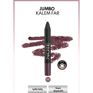 Note Cosmetics NOTE Jumbo Kalem Far 05 Purple - Mor Suya Dayanıklı Işıltılı Kalem Far Yüksek