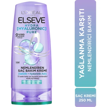 Elseve Hydra [Hyaluronic] Pure Salisilik Asit içeren Yağlanma Karşıtı Nemlendirici Saç Kremi