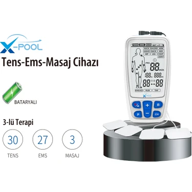 Fizyopol X-Pool R-C4A Bataryalı Şarjedilebilir 2 Kanallı Dijital Tens Ems Masaj Cihazı 60