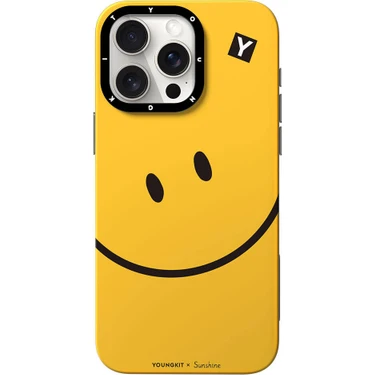 YoungKit Apple iPhone 15 Pro Max Uyumlu Kılıf Magsafe Özellikli Sunshine Youngkit Daily Happy