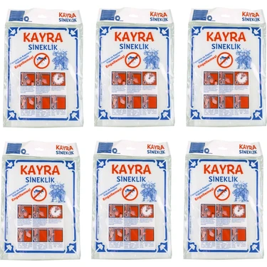 Kayra 6 Adet Tek Kanat Cırtlı Sineklik Tül Sök Tak Yıka (75X125 cm ) Cırt Çift Taraflı Bant